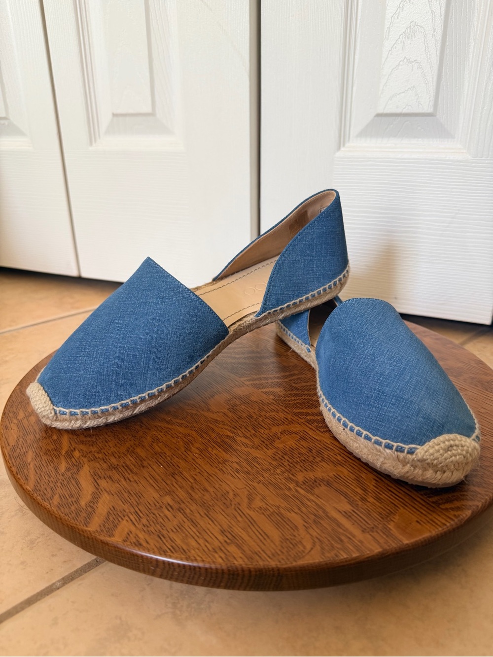 Jimmy Choo Dreya Blue Denim d’Orsay Espadrille Slip-Ons Size 40.5/US10